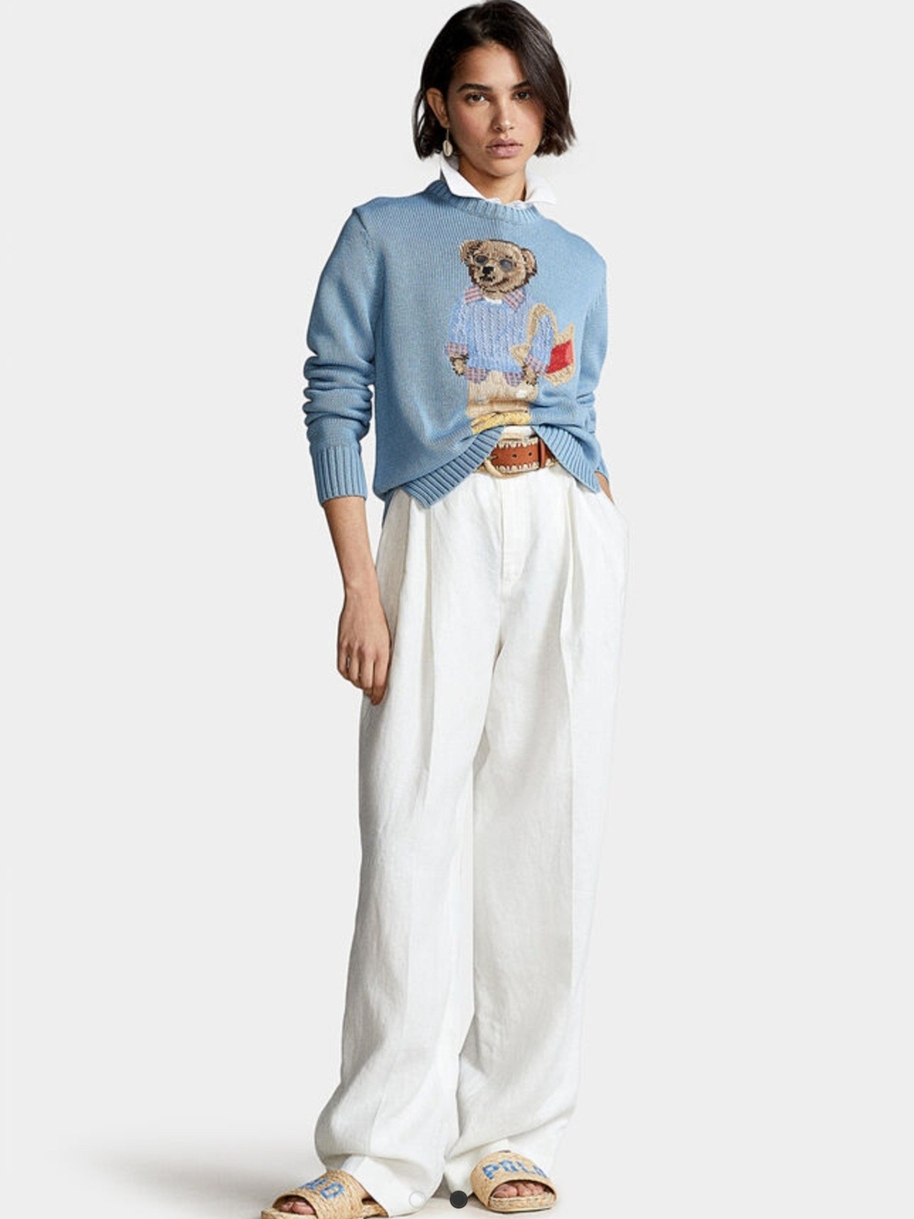 Ralph Lauren Powder Blue Knit Crewneck Sweater